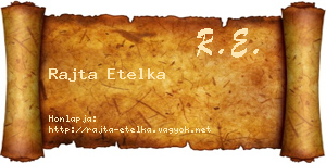 Rajta Etelka névjegykártya